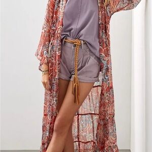 Floral Kimono with Purple Outfit